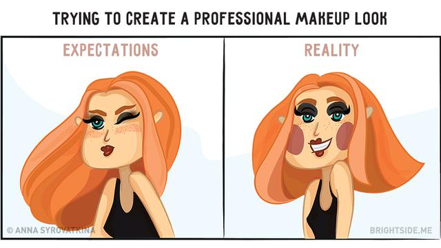 Pokušaj kreiranja dojma profesionalnog makeupa