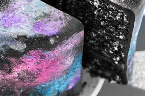 Black velvet galaxy cake