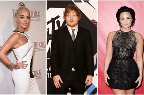 Rita Ora, Ed Sheeran, Demi Lovato